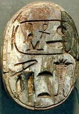 Scarab bearing  inscriptions to Amenhotep III