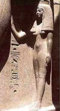 Nefertari at the large temple at Abu Simbel