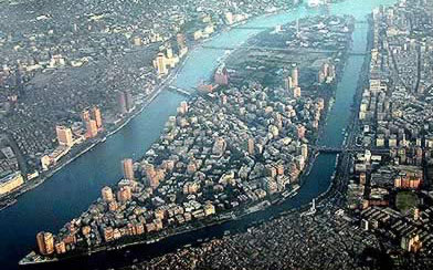 View of Zamalek, Cairo from a Helicopter